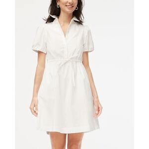 J.Crew Factory Collared Tie Waist Mini Dress – White – Women’s 2 – NWT – MF556